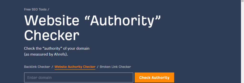 ahrefs website authority checker