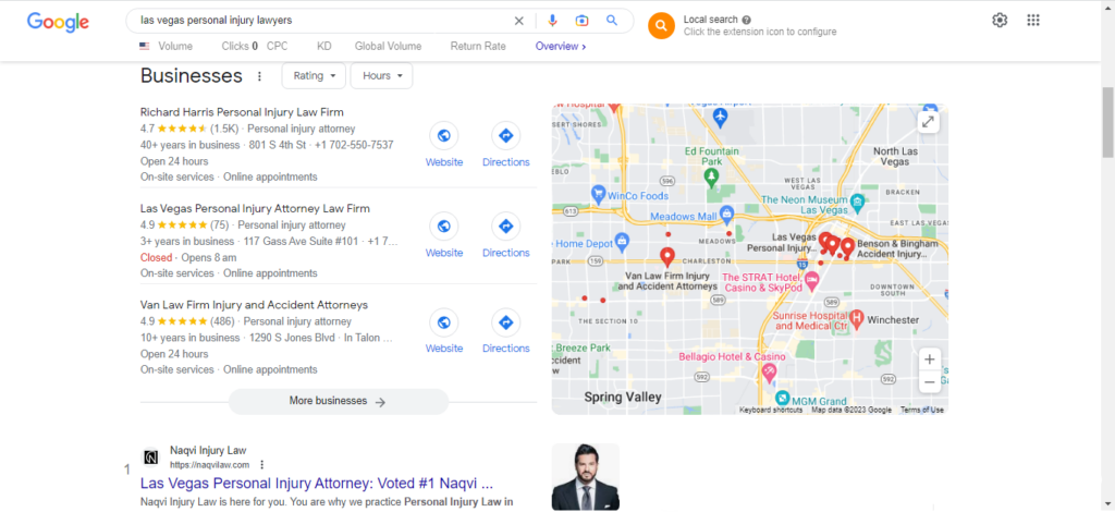 google search for personl injury lawyers