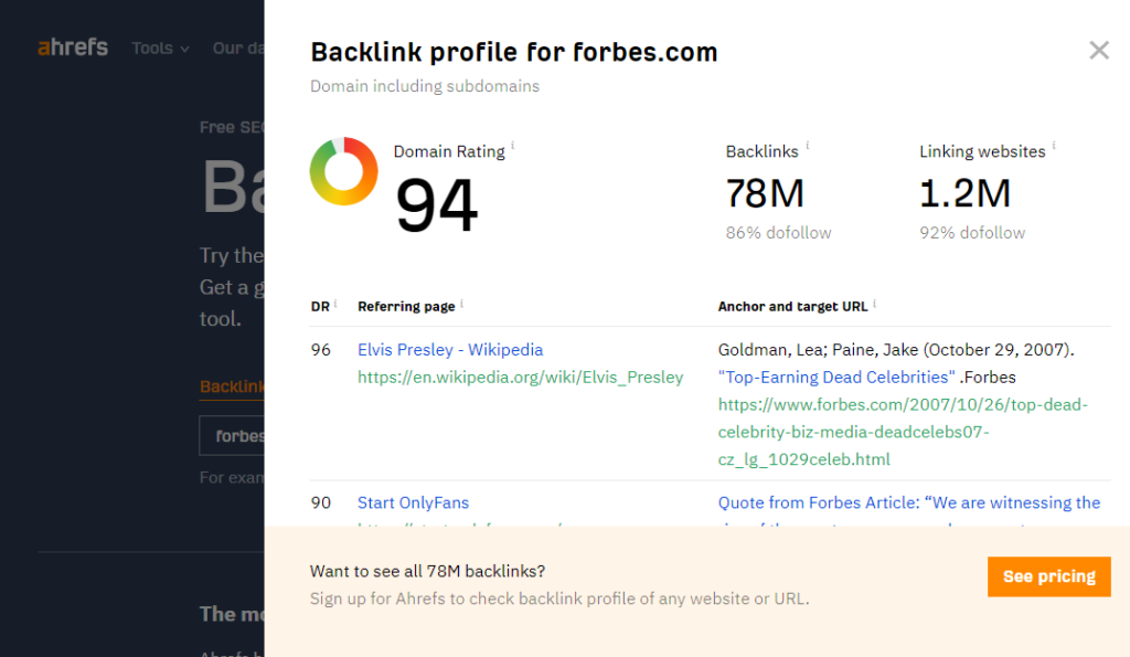 monitoring backlinks ahrefs backlink profile checker
