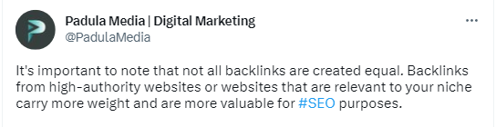 tweet seos about high authority backlinks