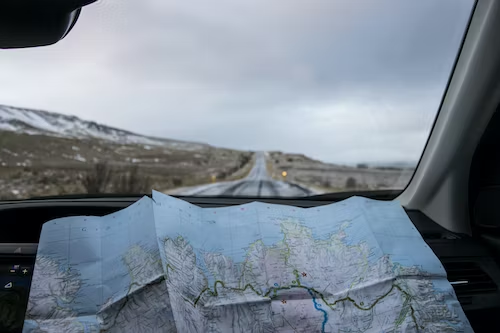 Using a map for a road trip