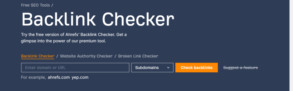 1-ahrefs-free-backlink-checker-tool