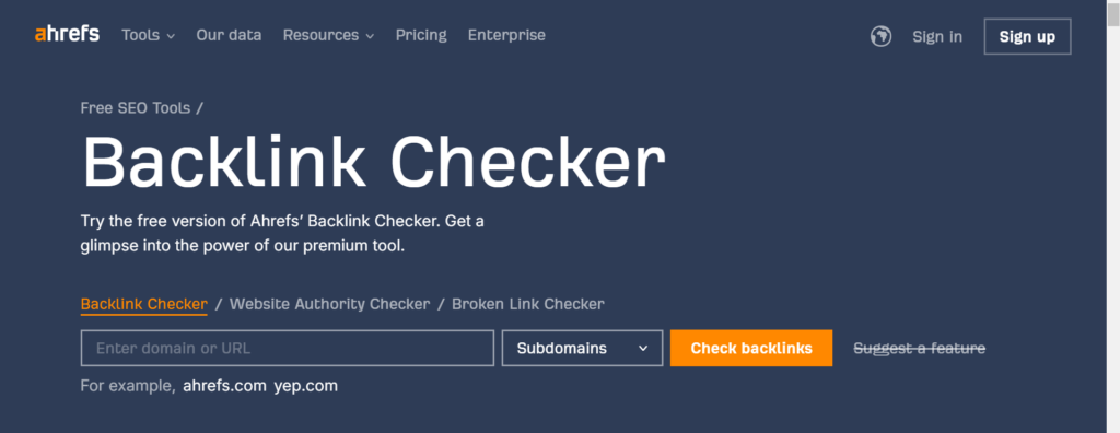 2-ahrefs-free-backlink-checker