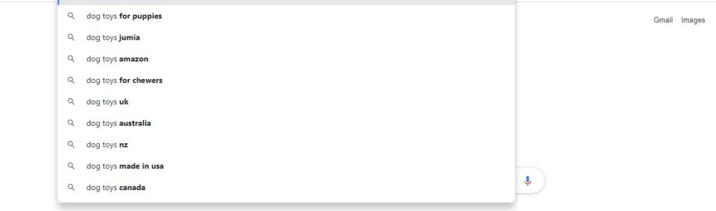 1-google search for dog toys