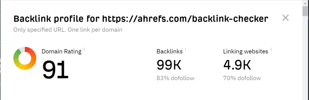 Ahrefs free backlink checker tool showing how free tools attract thousands of backlinks