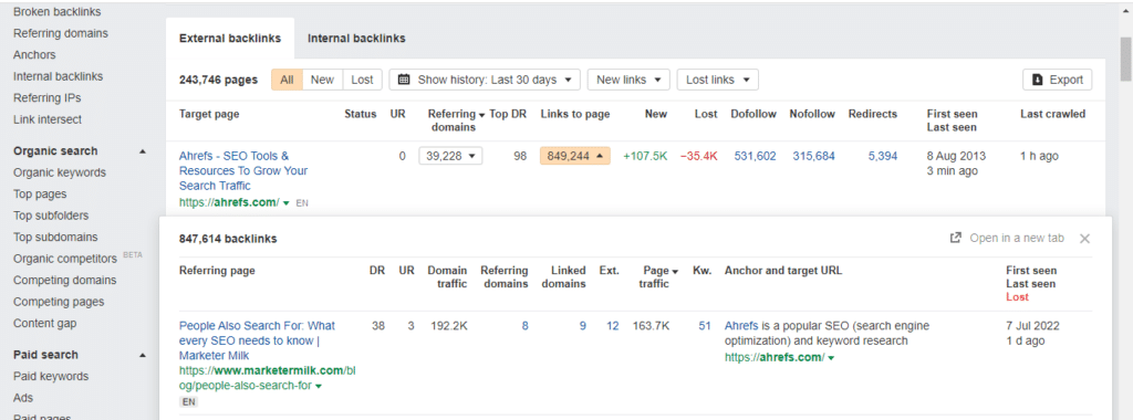 ahrefs external backlinks 2
