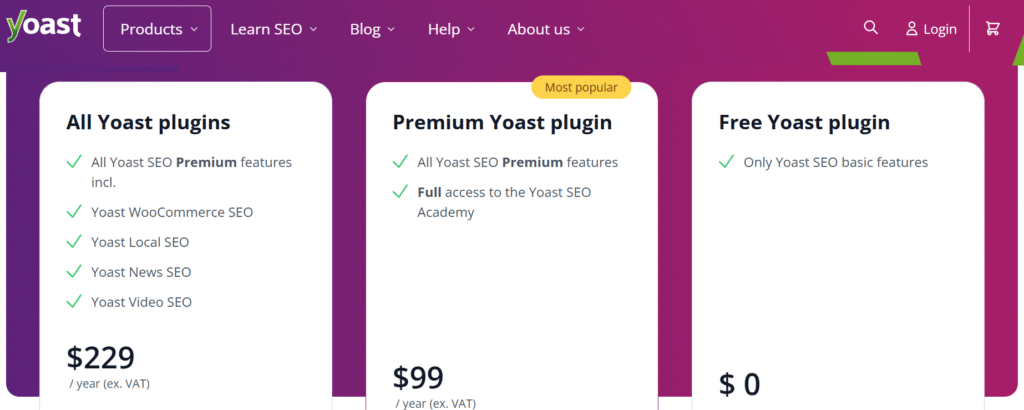 13.yoast seo pricing