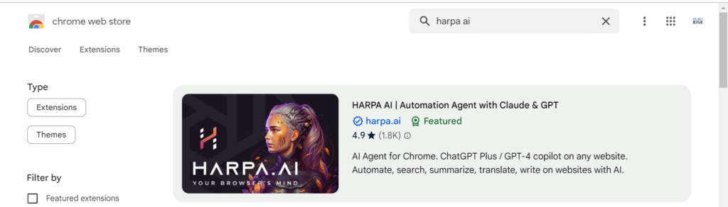 HARPA AI Chrome extension for monitoring competitor page changes