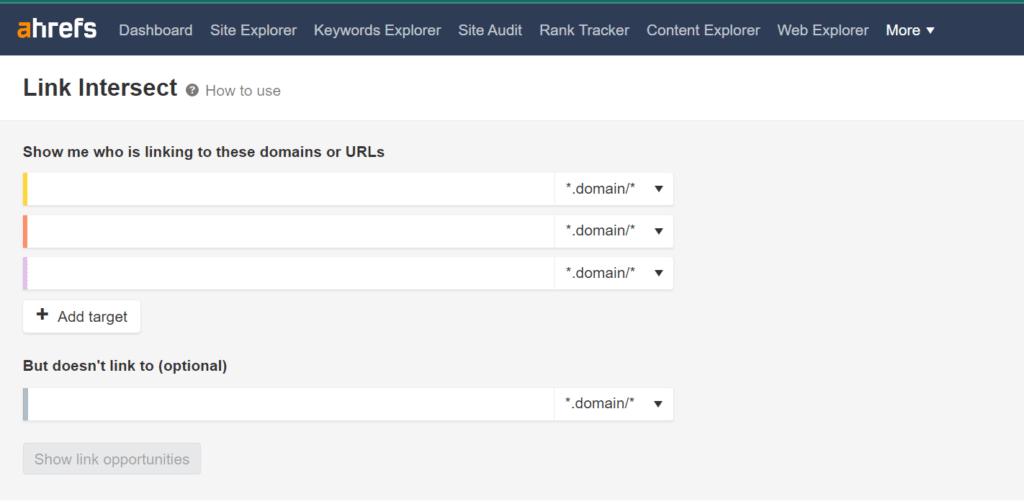 Using Ahrefs to find competitor backlinks and identify link building opportunities