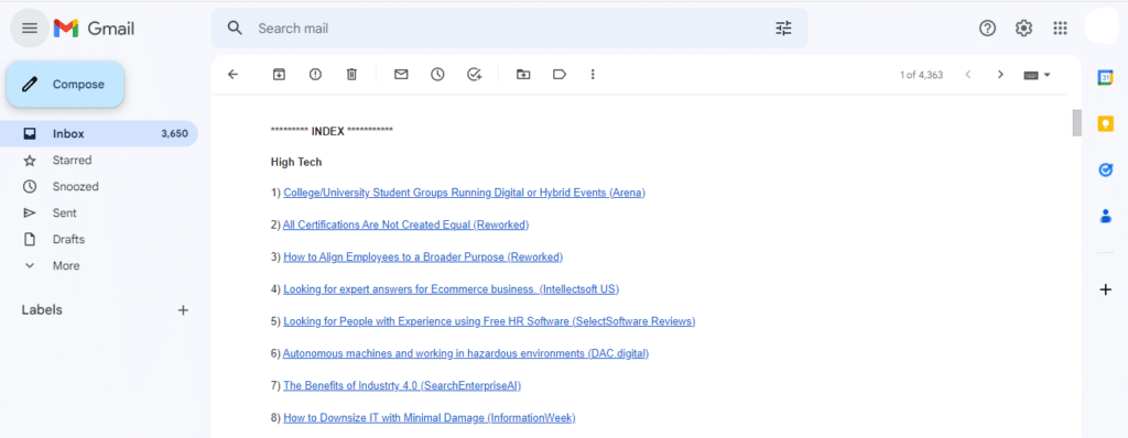 HARO link building Gmail inbox