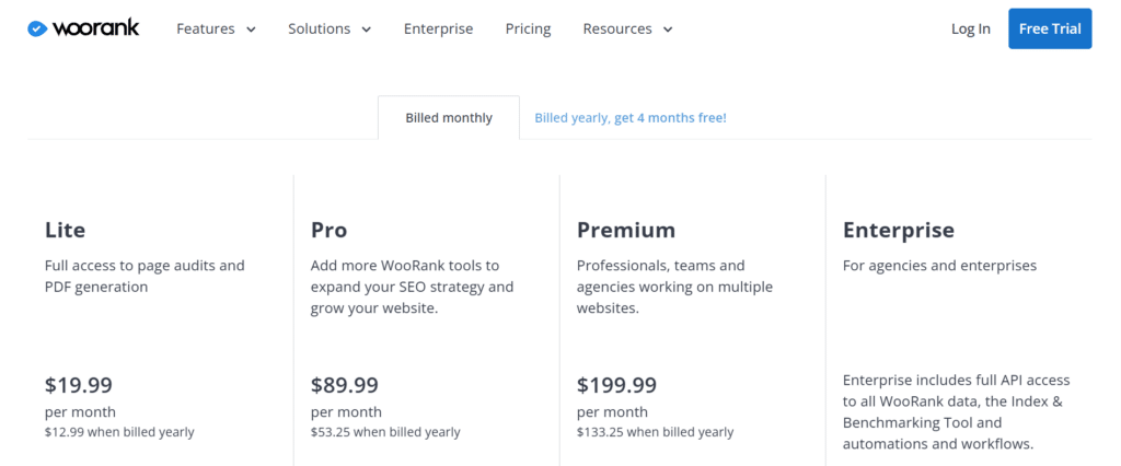 7.woorank pricing