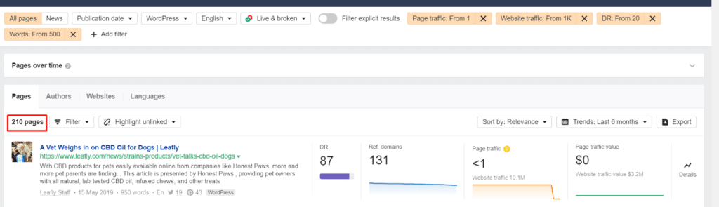 List of Potential Niche Edit Backlinks' Opportunities