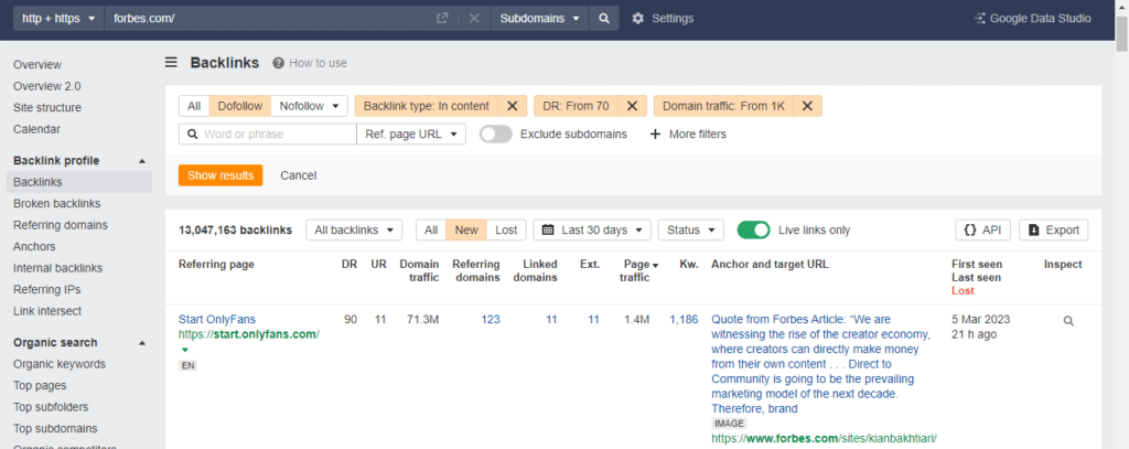 monitoring backlinks ahrefs backlinks